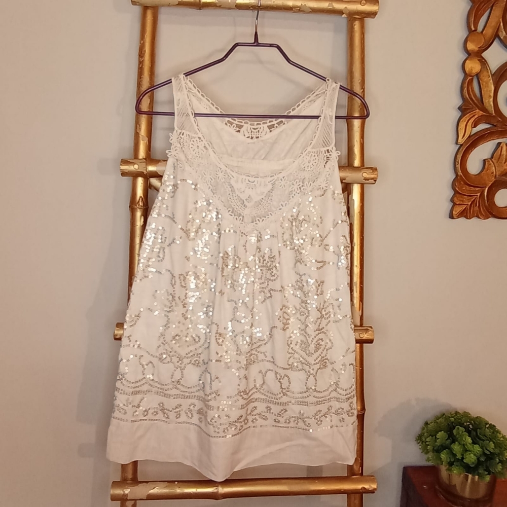 Macrame Sequin Boho Top - Picture 12 of 15